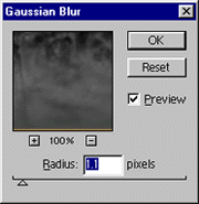 [Gaussian Blur Dialogue Box]