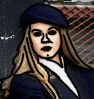 black painted outline on image