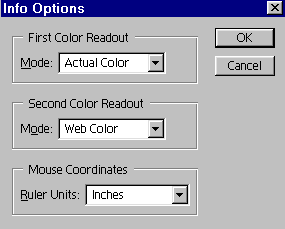 info palette options