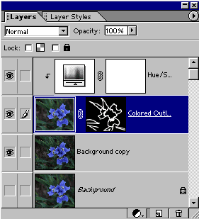 layer mask with Hue/Sat