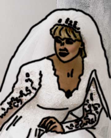 black outline drawn