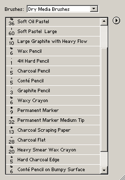 dry media brushes