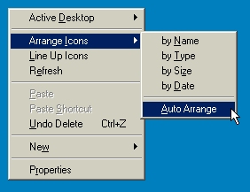 Disabling the Auto Arrange feature