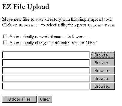EZ File Upload screen
shot
